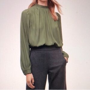 Aritzia Wilfred Petrichor Green Blouse Size Small